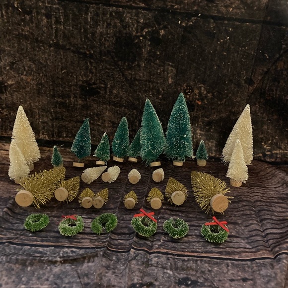 Handmade Tree Decoration Set! Green Trees, White Trees, and Golden Sparkle Trees - Picture 3 of 16